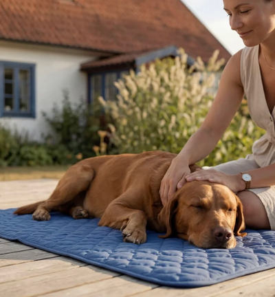Le tapis rafraîchissant premium pour chiens. Confort immédiat dès les premières secondes.
