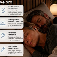 Velora Sérénuit™ | Bouchons d'oreilles anti-ronflement