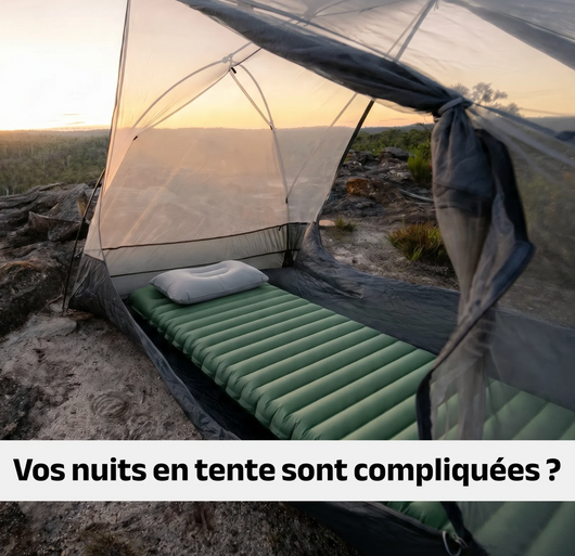 Velora Bivouac™ | Le matelas de camping qui transforme vos nuits en tente en vraies nuits de sommeil