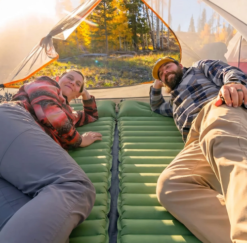 Velora Bivouac™ | Le matelas de camping qui transforme vos nuits en tente en vraies nuits de sommeil