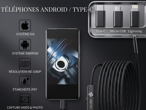Velora Vision™ | Caméra d'inspection pour smartphone