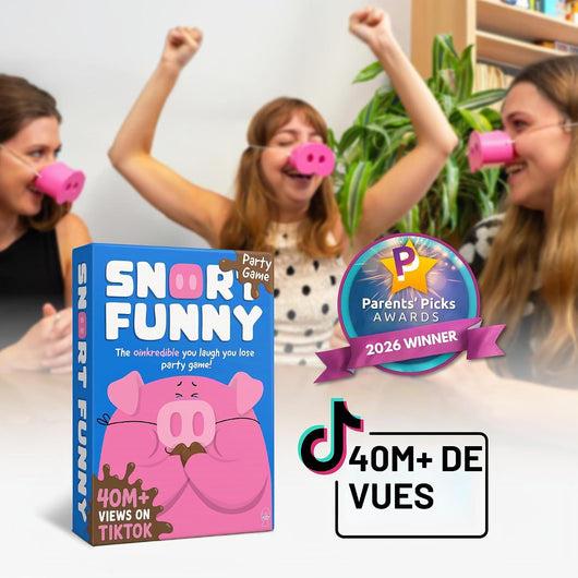 Snort Funny, jeu de societe avec groins de cochon et 150 cartes en francais