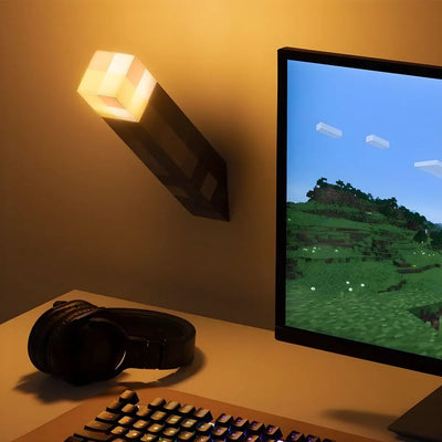 Torche Pixel, veilleuse Minecraft rechargeable