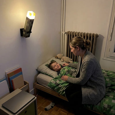 Torche Pixel, veilleuse Minecraft rechargeable