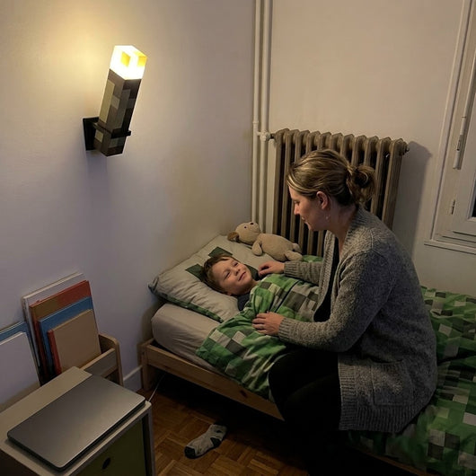 Torche Pixel, veilleuse Minecraft rechargeable