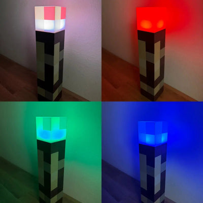 Torche Pixel, veilleuse Minecraft rechargeable