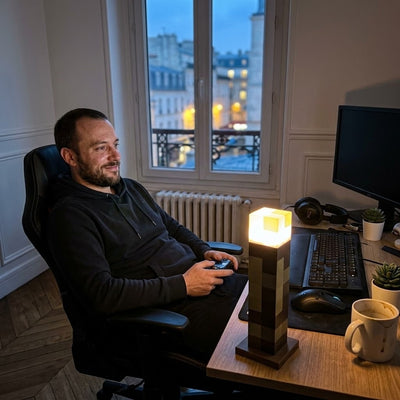 Torche Pixel, veilleuse Minecraft rechargeable
