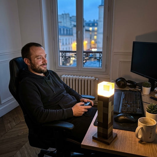 Torche Pixel, veilleuse Minecraft rechargeable